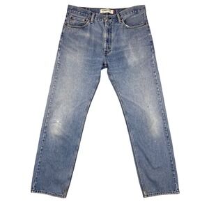 Levi's 505 Straight Fit Medium Wash Denim Jeans Mens 36 Blue